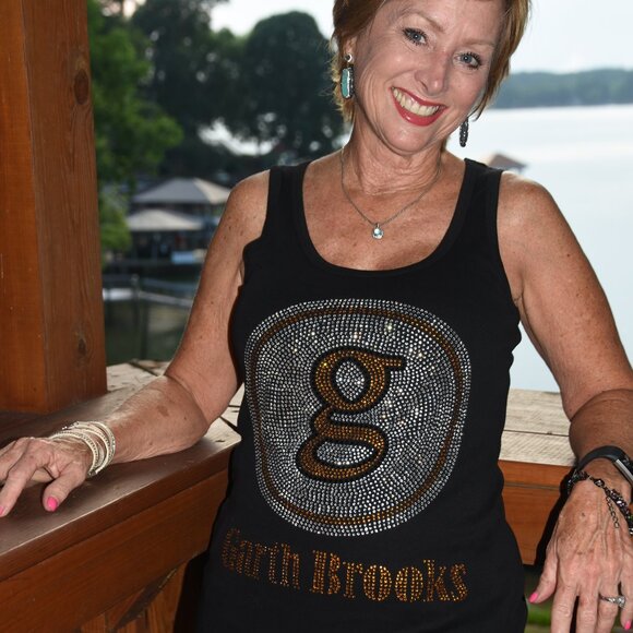 Garth Brooks rhinestone bling sleeveless tank  XS S M L XL XXL 1X 2X 3X 4X 5X - Picture 2 of 7